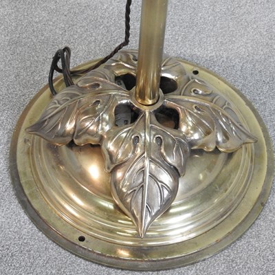 Lot 38 - A modern brass three branch standard lamp,...