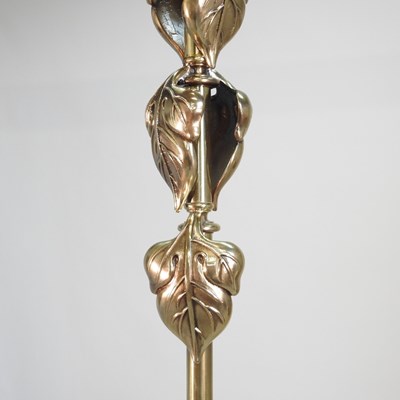Lot 38 - A modern brass three branch standard lamp,...