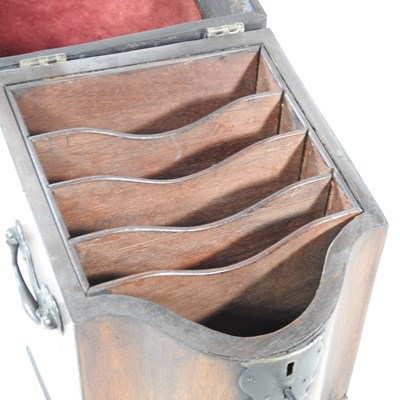 Lot 13 - A George III mahogany serpentine knife box,...