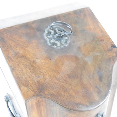 Lot 13 - A George III mahogany serpentine knife box,...
