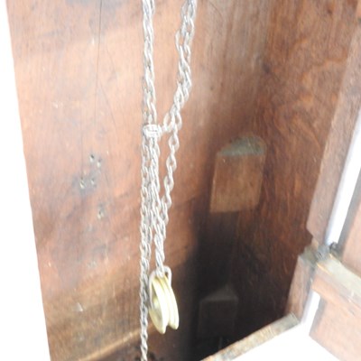 Lot 19 - A 19th century oak and inlaid cased longcase...