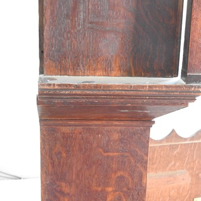 Lot 19 - A 19th century oak and inlaid cased longcase...