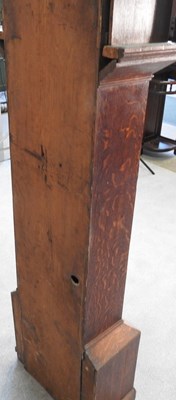 Lot 19 - A 19th century oak and inlaid cased longcase...