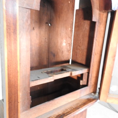 Lot 19 - A 19th century oak and inlaid cased longcase...