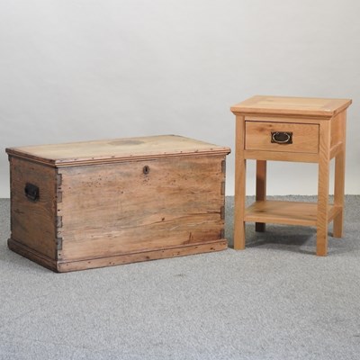 Lot 396 - An antique pine trunk