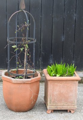 Lot 310 - A pair of square terracotta pots