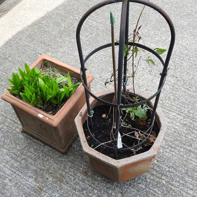 Lot 310 - A pair of square terracotta pots