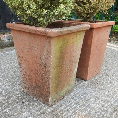 Lot 310 - A pair of square terracotta pots