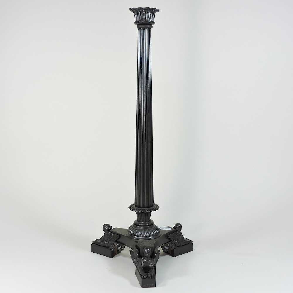 Lot 84 - A large 19th century bronze table lamp