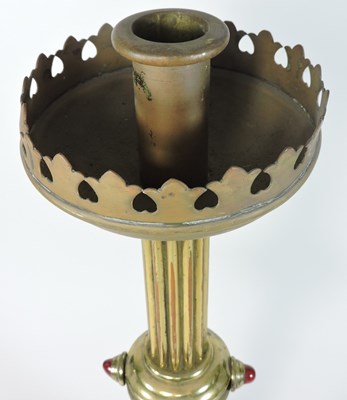 Lot 85 - A 19th century Gothic brass table lamp