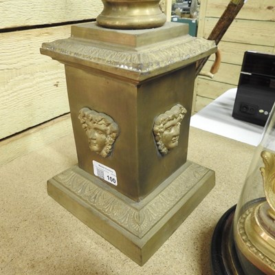 Lot 100 - A pair of 19th century brass table lamps