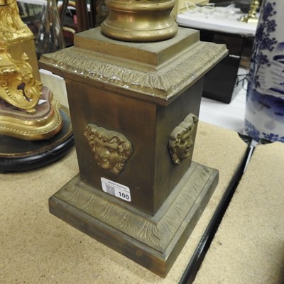 Lot 100 - A pair of 19th century brass table lamps