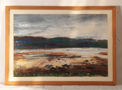 Lot 256 - Nan Tucker, Loch Longfim, pastel, signed and...