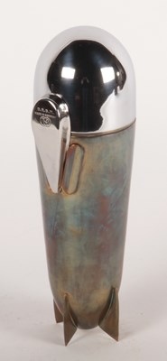 Lot 522 - A plated cocktail shaker, in the form of a...