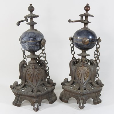 Lot 534 - A pair of ornate 19th century fire dogs