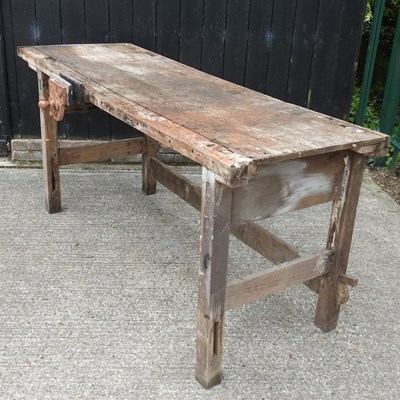 Lot 372 - A wooden work bench