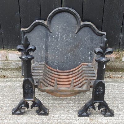 Lot 375 - A cast iron fire grate