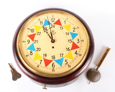 Lot 269 - An RAF style mahogany fusee wall clock