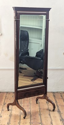Lot 566 - A mahogany and satinwood crossbanded cheval...