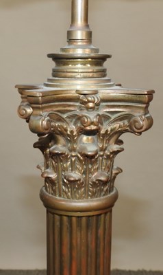 Lot 42 - A large 19th century brass table lamp