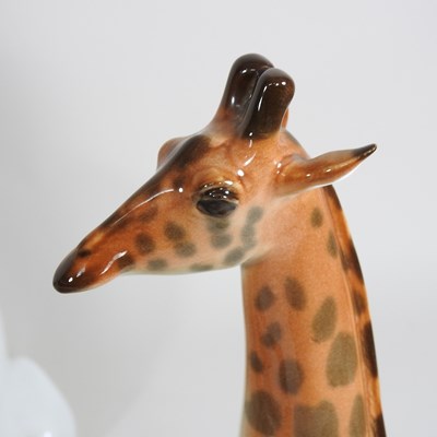 Lot 105 - A collection of Russian pottery models of animals