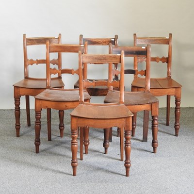 Lot 681 - A matched set of six 19th century Essex chairs