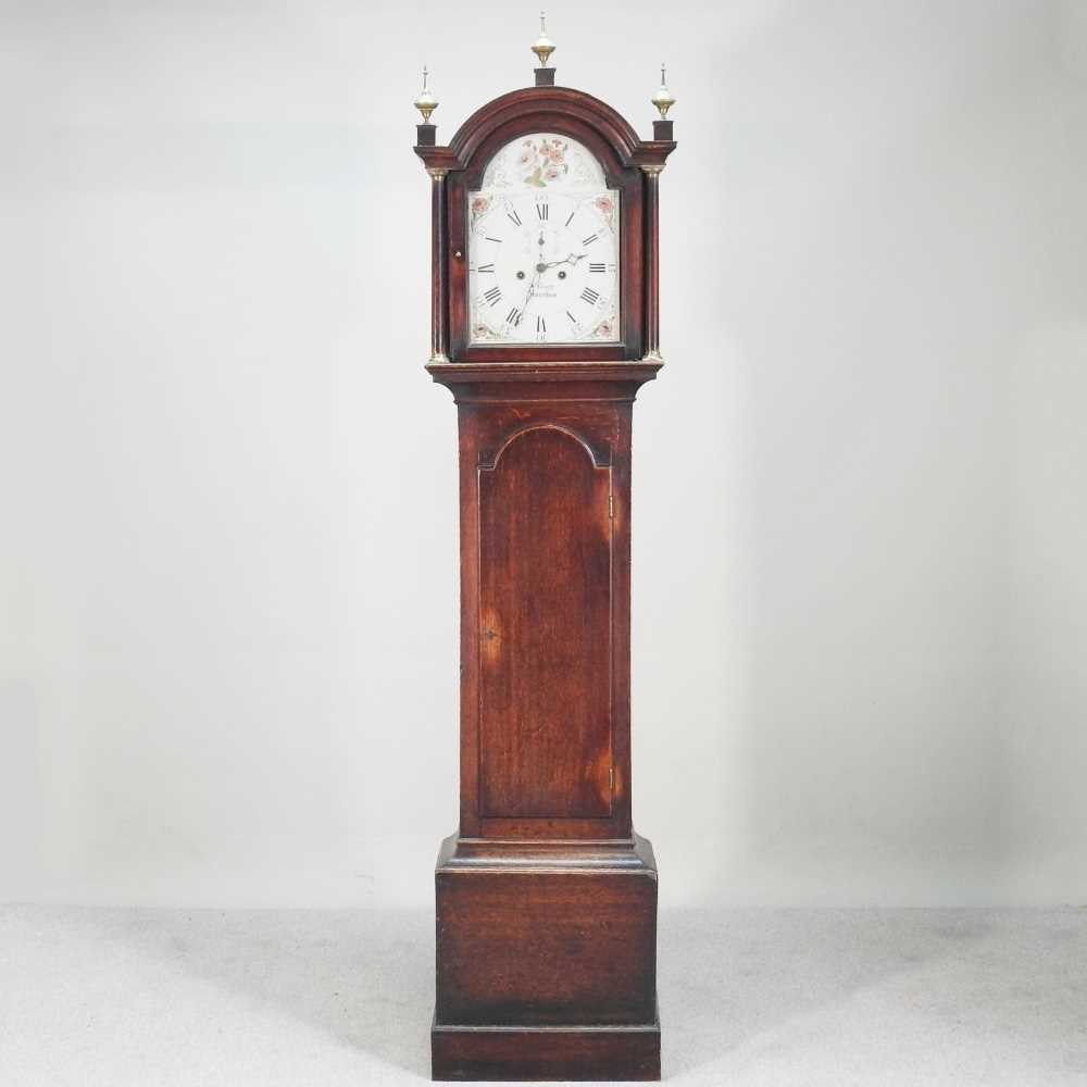 Lot 21 - A George III oak cased longcase clock, the...