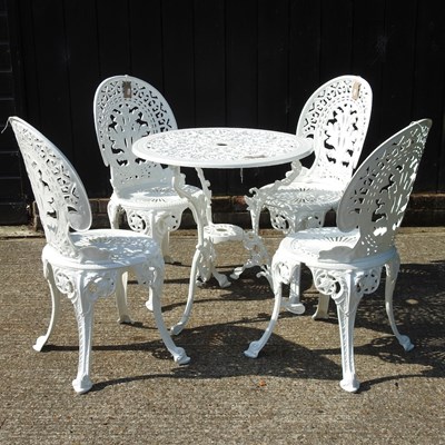 Lot 345 - A white painted aluminium garden table