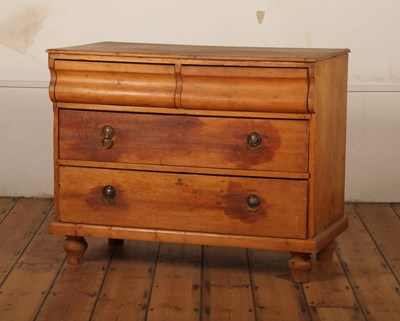 Lot 384 - A 19th century pine chest of drawers