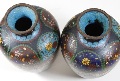 Lot 111 - A pair of Chinese cloisonne vases