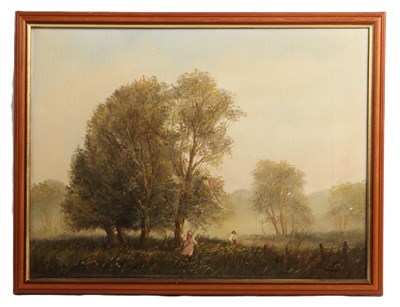Lot 420 - Edward Dyer (b. 1940), Misty Morning, oil on...
