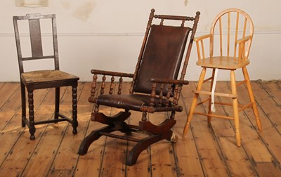 Lot 449 - A 19th century mahogany American style rocking...