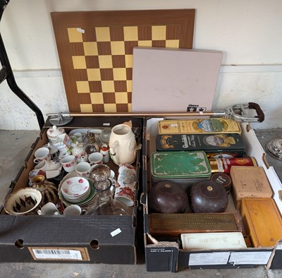 Lot 828 - Two boxes of miscellaneous items to include...