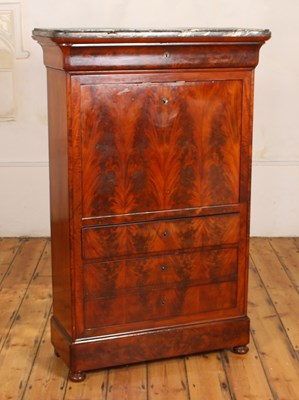 Lot 139 - A 19th century French mahogany secrétaire à...