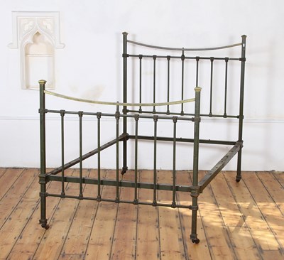 Lot 509 - A late Victorian brass and iron bed frame