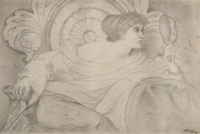 Lot 245 - J. Bonnett, portrait of a pre-Raphaelite lady,...