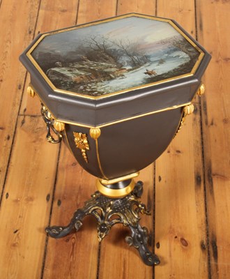 Lot 31 - A fine 19th century grey painted metal wine...