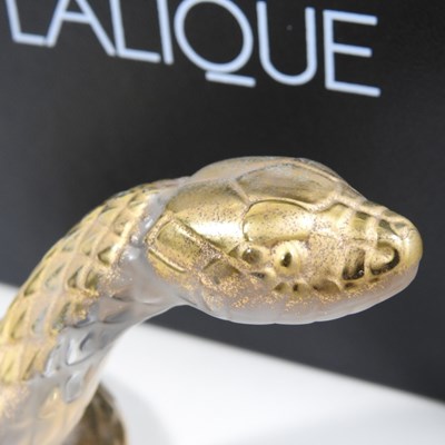 Lot 153 - A Lalique crystal model of a snake, Head Up,...