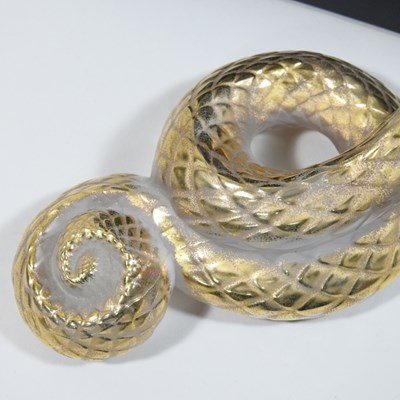 Lot 153 - A Lalique crystal model of a snake, Head Up,...