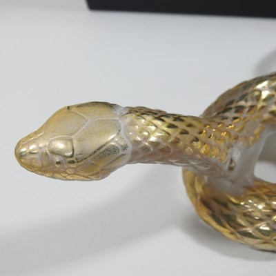 Lot 153 - A Lalique crystal model of a snake, Head Up,...