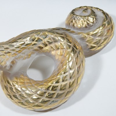 Lot 153 - A Lalique crystal model of a snake, Head Up,...
