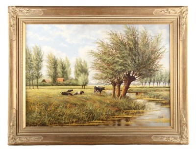 Lot 177 - C. Harman (20th century), pastoral scene with...