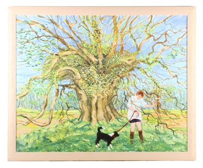 Lot 629 - English School, 20th century, an oak tree with...