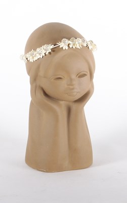 Lot 527 - A ceramic bust of a girl, by Soviet ceramic...