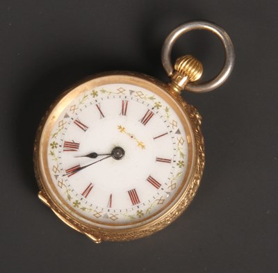 Lot 2 - A 19th century Swiss 14 carat gold ladies'...