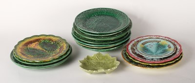 Lot 325 - A collection of mainly Victorian majolica...