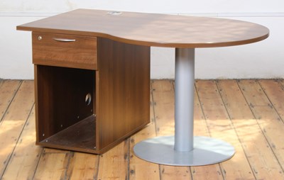 Lot 407 - An office desk, with a drawer and a single...