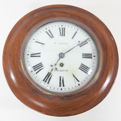 Lot 10 - A 19th century French dial clock, the nine...