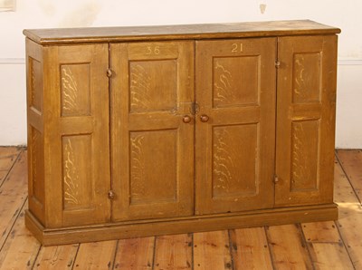 Lot 164 - A scumble pine side cupboard, constructed from...