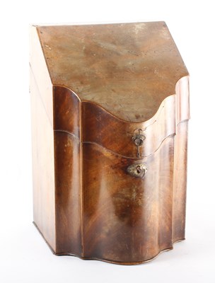 Lot 587 - A George III mahogany knife box